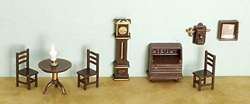 Dollhouse Miniature 1/4 inch Scale Living Room Set