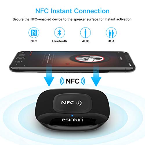 esinkin Bluetooth Receiver Wireless, NFC-Enabled Audio Adapter