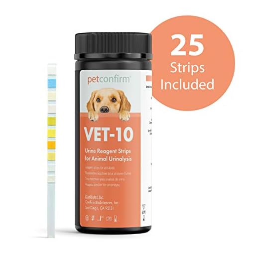 PetConfirm Vet 10 Pet Urine Reagent Strips for Dogs Cats 10 Panel (25