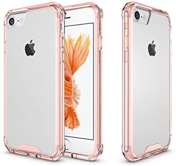 iPhone 7 Case iPhone 8 Case Airbag Sleeve Design Anti-Dirting Anti-Fall Anti-Scratch Shock Proof Transparent Clear Full Protective Case for Apple iPhone 7(2016) and Apple iPhone 8(2017) (Pink)