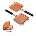 Gelinzon Red Copper Double Coated Nonstick Grilled Sandwich and Panini Maker with Handles