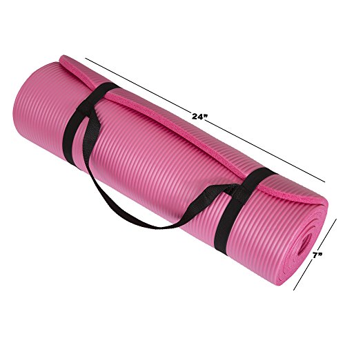 Sleeping Pad, Lightweight Non Slip Foam Mat with Carry Strap by Wakeman Outdoors (Thick Mattress for Camping, Hiking, Yoga and Backpacking) (Pink)