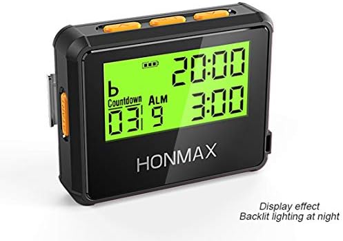 Honmax 8200 IP66 Programmable Interval Timer Stopwatch | Timers for Kitchen, HIIT, Running, Sports and Outdoor Exercise | Countdown up to 100 Hours | LED Digital Clock for Workout