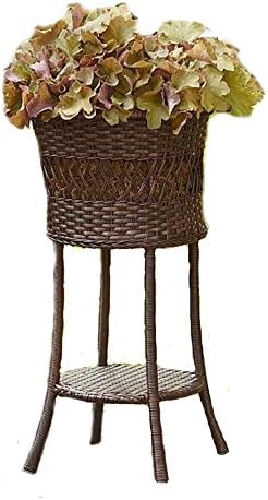 Wicker Plant Stand. Use This Decorative Planter for Plant or Pot to Display Your Flowers Outdoor or Indoor. Perfect for Home, Garden, Deck, Patio, Lawn, Yard. Balcony, Front Porch and Backyard Decor.