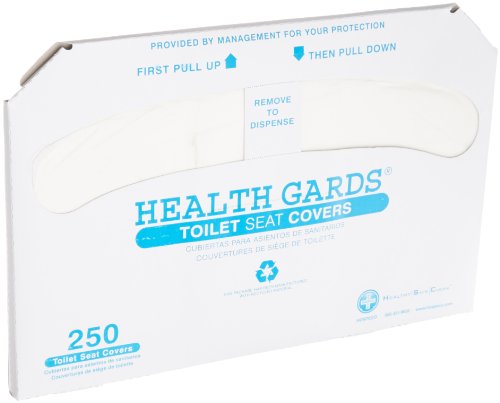 HOSPECO HG2500 Health Gards Toilet Seat Covers, Half-Fold, White, Pack of 250 (Case of 10 Packs)