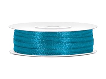 Simplydeko Satinband | Satin-Band/Schmuckband | Satinbänder (Türkis, 3mm)