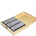 Decdeal Coins Holder, Wooden Coins Storage Box for Collectible Commemorative Coin with 100pcs Capsules Accommodate