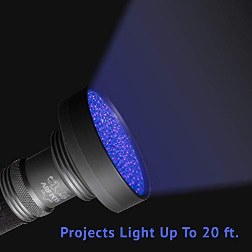 Black Light UV Flashlight 100 LED Blacklight Premium Handheld Ultraviolet Pet Dog and Cat Urine Stain Finder Detects Human Fluids, Counterfeit Money, Bed Bugs Scorpions & Leaks - Arf Pets (Certified - Thumbnail 7