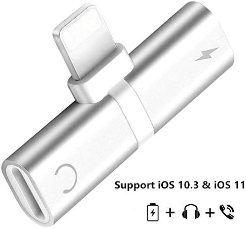 TTM Splitter Adapter & Mini Dual Headphone Adapter Audio & Charge (2 in 1 Charger Adapter Silver)