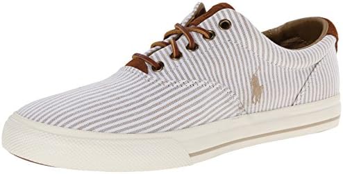Polo Ralph Lauren Men's Vaughn Rubber Fashion Sneaker, Khaki/White, 10 D US