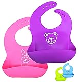 Soft Silicone Baby Bibs With Sturdier Buttonholes, Cute, Comfortable, BPA Free