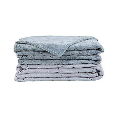 Weighted Idea Minky Weighted Blanket 20 lbs for Adult with Removable Cover 48''x72'' Grey
