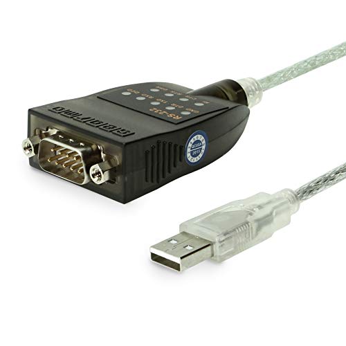 Gearmo FTDI2-LED USB RS-232 Serial Adapter with LED Indicators Windows 10, 8, 7, Vista, XP, 2000 Support