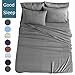 Shilucheng 6PC 100% Pure Egyptian Cotton Sheets Sets(Super Queen,Darkgray)