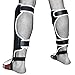 Meister Edge Leather Instep Shin Guards w/Gel Padding (Pair) - White - Small/Medium