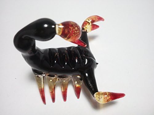 Pswmpch Glass Blown Figurine Miniature Handmade Collectible Gift Dollhouse (Scorpion color1)