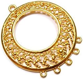 Foxy Findings 24K Gold Plated Filagree Chandelier Earring or Necklace Component with Multiple Loops - Set of 1 - CSTG0013