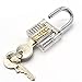 Practice Lock Set, Transparent Cutaway Crystal Pin Tumbler Keyed Padlock, Lock Picking Training Kit for Locksmith