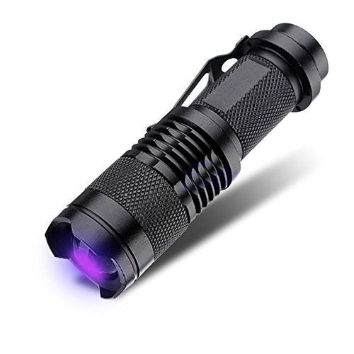 amicikart Zoomable LED UV Flashlight Torch CREE LED 3w Including Battery