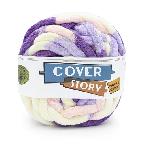 Lion Brand Yarn Cover Story Thick & Quick, Blanket Yarn, Lavender Fields, 1 Pack