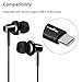 TRILINK USB Type C Earbud Headphones with Mic and Volume Control, Wired in-Ear Extra Bass Noise Cancelling Earphones for Motorola Moto Z Series(Black)