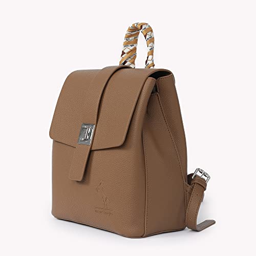 Marengo Fashion Shoulder Bag Leather Women Girls Ladies Backpack Travel bag Brown