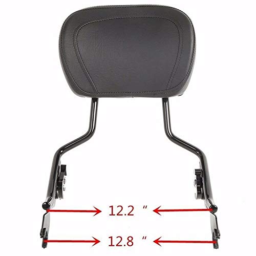 Detachable Gloss Black Triple Polished Passenger Sissy Bar W/Backrest Pad & Stealth Luggage Rack & 4 Point Docking Hardware Kit for Harley Davidson Touring Electra Glide Road Glide Road King Street G