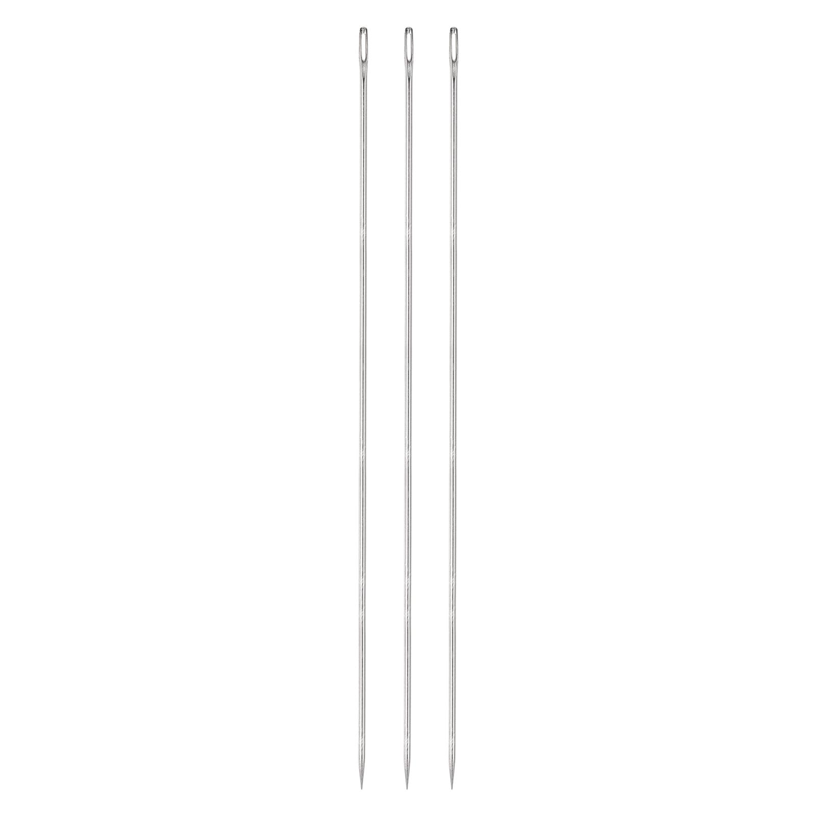 uxcell 3pcs 12 Inch Upholstery Needles Large Eye Stitching Needles Stainless Steel Straight Hand Sewing Needles for Home Hand Sewing Leather Tapestry Embroidery Tufting Webbing Carpet