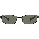 Ray-Ban RB3364 Metal Polarized Rectangular Sunglasses