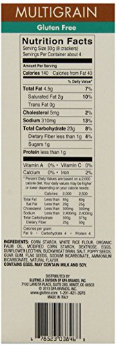 Glutino Gluten Free Crackers, Multigrain, 4.4 oz Boxes (Pack of 6)