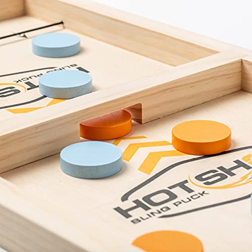 Hotshot Fast Sling Puck Game, Large Sling Shot Game, Foosball Tabletop