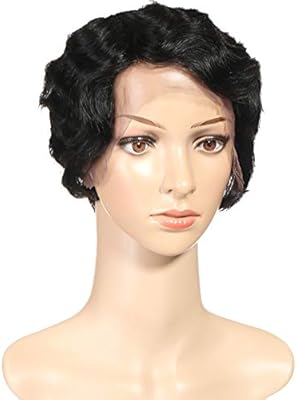 Finger Wave Wigs For Black Women Short Curly Lace Front Wigs Human