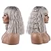 eNilecor Short Fluffy Bob Kinky Straight Hair Wigs with Bangs Synthetic Heat Resistant Women Fashion Hairstyles Custom Cosplay Party Wigs + Wig Cap (Grey)