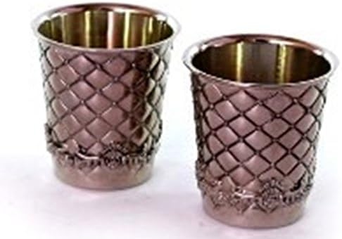 Mini Silver Plated Kiddush Cups, 2-Pack
