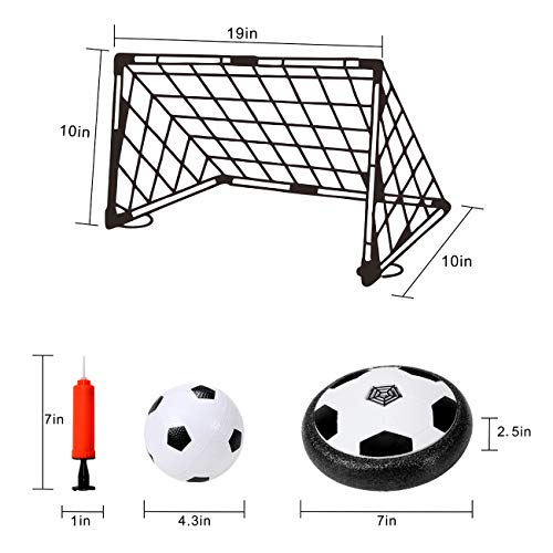 Hover Soccer Ball Kids Toys - TFS LED Air Soccer Set with 2 Goals and Inflatable Ball, Indoor Outdoor Sports Ball Time Killer Games, Best Gift for Boys Girls Age 3 4 5 6+ Years Old, Batteries Included
