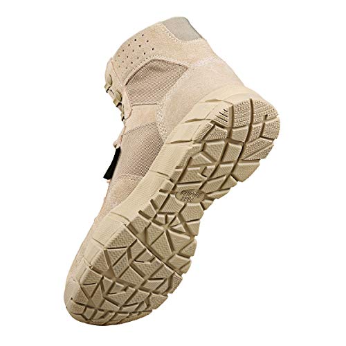 FREE SOLDIER Men's Tactical Boots 6" inch Summer Lightweight Breathable Desert Boots with Thin Durable Fabric(Tan, 12.5 US) - Thumbnail 4