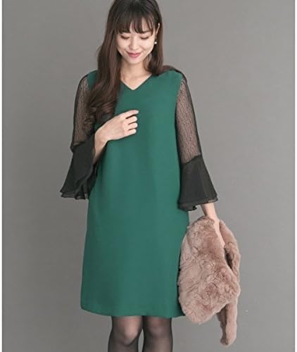 Amazon アーバンリサーチ ロッソ Urban Research Rosso レディスワンピース Kaene 異素材mixフレア袖ワンピース Green Free ワンピース チュニック 通販