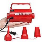 EZ Inflate HIGH VOLUME SUPREME AC Air Pump, Inflator Deflator Air Pump With 3 Universal Nozzles - Electric Air Pump For Inflatables, Airbeds, Inflatable Pool (Extreme 2.0 PSI) 1 Year WARRANTY