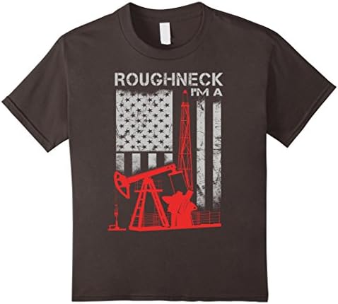 Kids Roughneck shirt - Oilfield shirt - Oilfield Flag US 4 Asphalt