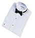 Gioberti Boy's Wing Tip Collar White Tuxedo Dress Shirt with Bow Tie and Metal Studs, White, Size 18