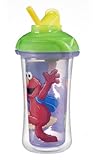 Munchkin Sesame Street Click Lock Insulated Straw Cup, 9 Ounce, Purple/Green