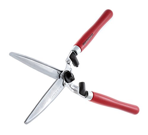 Berger hedge shear, wooden handle 4490 with straight blades, 2 sap grooves and wrist-gentle shock absorber