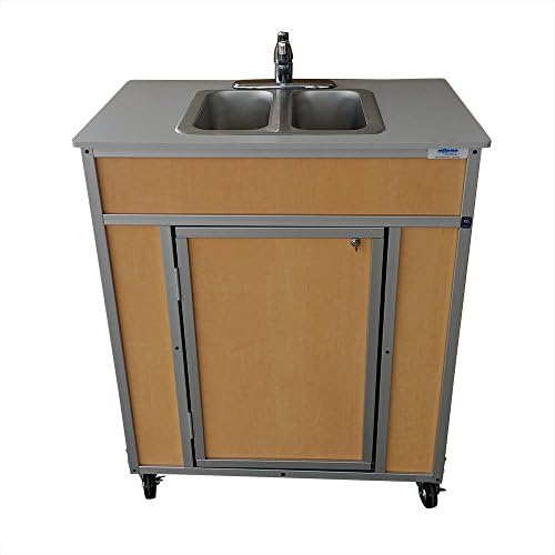Monsam NS-009D NSF Certified Double Compartment Self Contained Sink, Maple