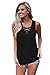 Chvity Women's Criss Cross Casual Cami Shirt Sleeveless Tank Top Basic Lace up Blouse (M, Black)