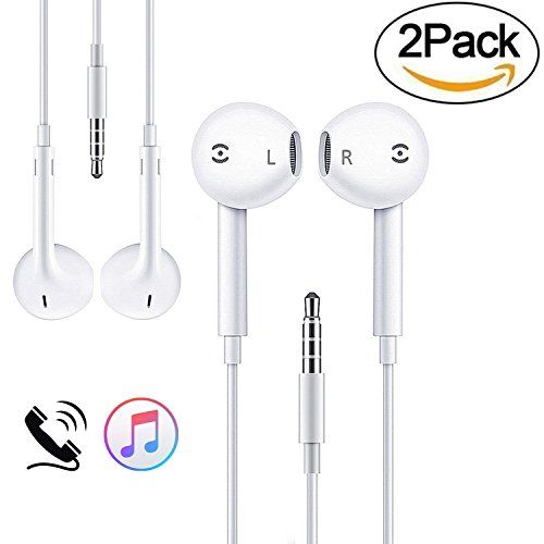 (2 pack) Sobrilli wired Headphones / Earphones / Earbuds, 3.5mm headphones with Microphone and remote control for iPhone 6s / 6 / 5s / 5 / 4s /SE / Samsung /MP3 MP4 MP5 and all 3.5mm devices(White) - Thumbnail 6