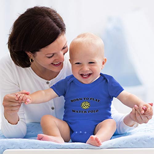 Custom Baby Bodysuit Born to Play Water Polo Funny Cotton Boy & Girl Baby Clothes Navy Design Only 18 Months - Thumbnail 3