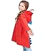 Red Little Boys Girls Rainwear Children Raincoat Poncho Infant Rain Slicker XL