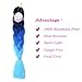 MSHAIR Ombre Jumbo Braiding Hair Extension Synthetic Kanekalon Fiber for Twist Braiding Hair Black/Blue/Light Blue Color 24 Inch 3 Pieces/lot