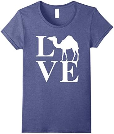 Womens Love Camels Shirt: Cute Funny Camel T-Shirt Gift Medium Heather Blue