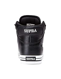Supra Vaider Negro y Blanco Mens Skate Zapatos